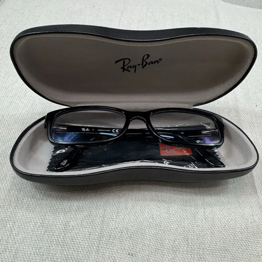 Ray-Ban RB5187 2000 Black Full Rim Eyeglasses Frames 52-16 140 w/ Case Cloth